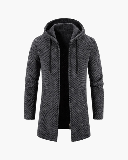 Manteau homme à capuche et fermeture zippée