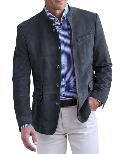 Veste Homme Aspect Suédé – Style Intemporel et Coupe Élégante