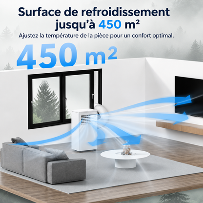 Climatiseur Mobile avec Télécommande &amp; Mode Nuit – Froid Puissant