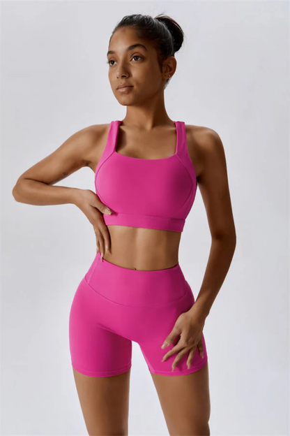 Ensemble Sport Femme SculptFit Sans Coutures – Brassière et Short Taille Haute