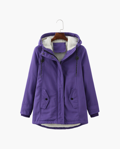Manteau d’Hiver Femme – Avec Capuche – Doublure Chaude en Fleece – Poches Pratiques