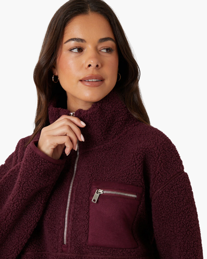 Pull Polaire Femme Demi-Zip – Confort Douillet et Style Décontracté