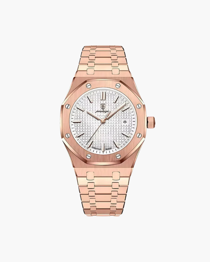 Montre Homme Élégante à Bracelet Intégré – Design Structuré & Affichage Date