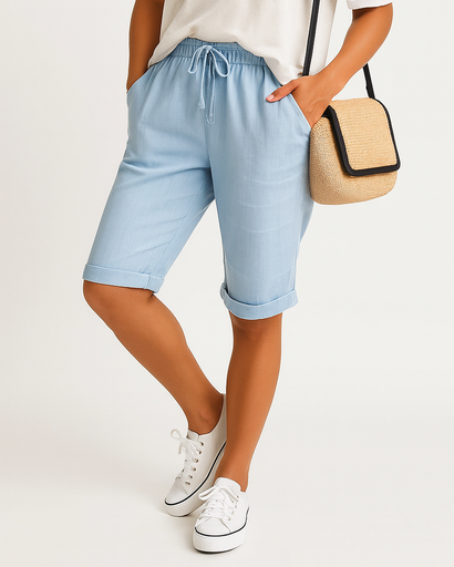 Pantalon Capri léger pour femmes avec taille élastique et coupe confortable