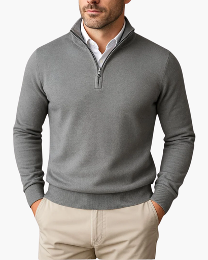 Pull Homme Demi-Zip Élégant – Style Business Décontracté