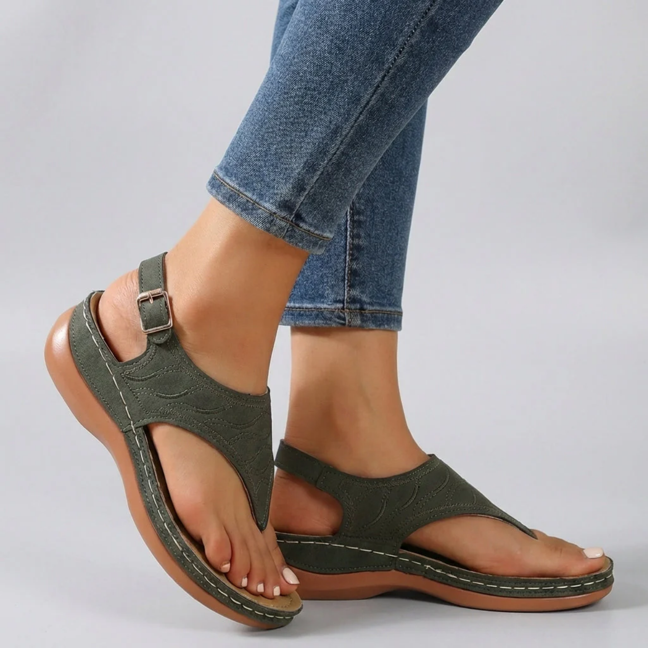 Sandales Plates Femme Brides Ajustables Ergonomiques – Soutien Confort | Quotidien & Été