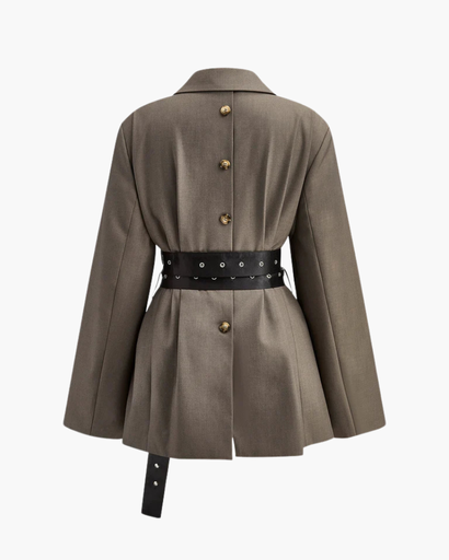 Veste tailleur femme structurée avec ceinture