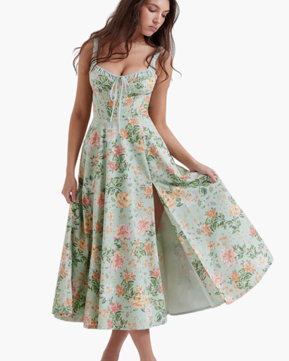 Robe Midi Fleurie Femme Dentelle – Romantique & Évasée | Été & Invitée Mariage
