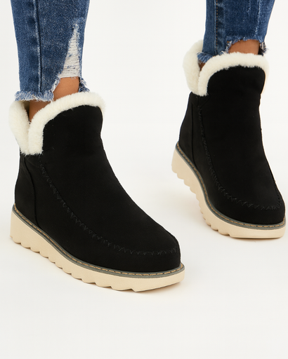 Bottines hiver femme en suédine, vue de dessus