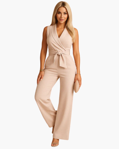 Combinaison Femme Fluide Jambe Large – Tissu Léger & Nœud Élégant | Soirée & Été
