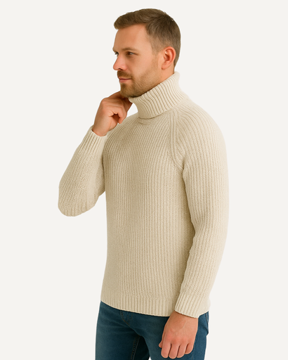 Pull Col Roulé Homme en Tricot Épais – Chaud & Élégant pour l’Hiver
