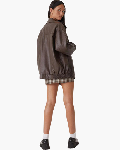 Veste femme oversize à fermeture zippée et ourlet élastique