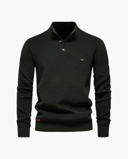 Pull pour homme à col montant avec boutons