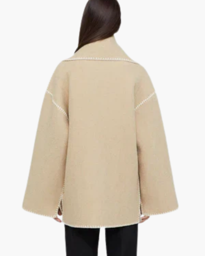 Manteau Chaud Femme – Élégant Manteau en Laine avec Col Écharpe