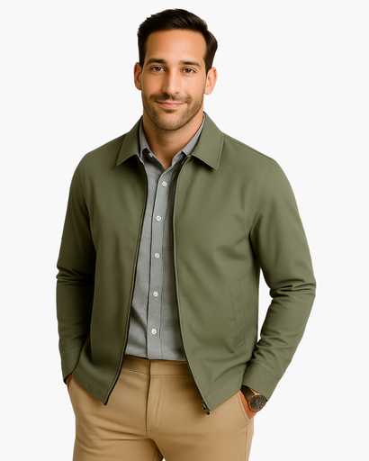 Veste homme zippée à doublure discrète