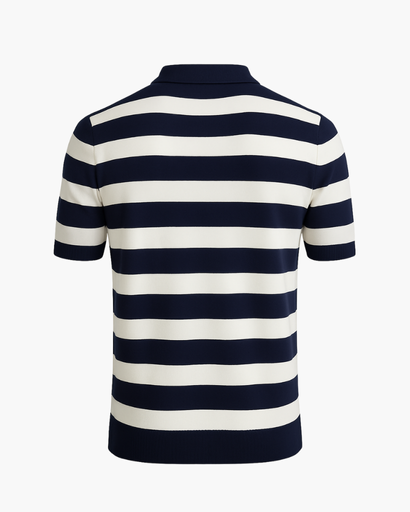 Polo homme à rayures avec col ouvert