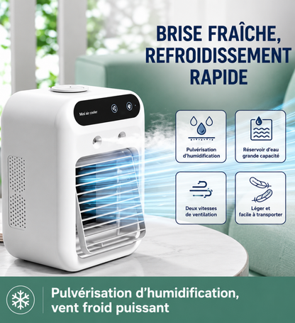 Mini Refroidisseur d'Air de Bureau – Brumisateur Portable & Silencieux