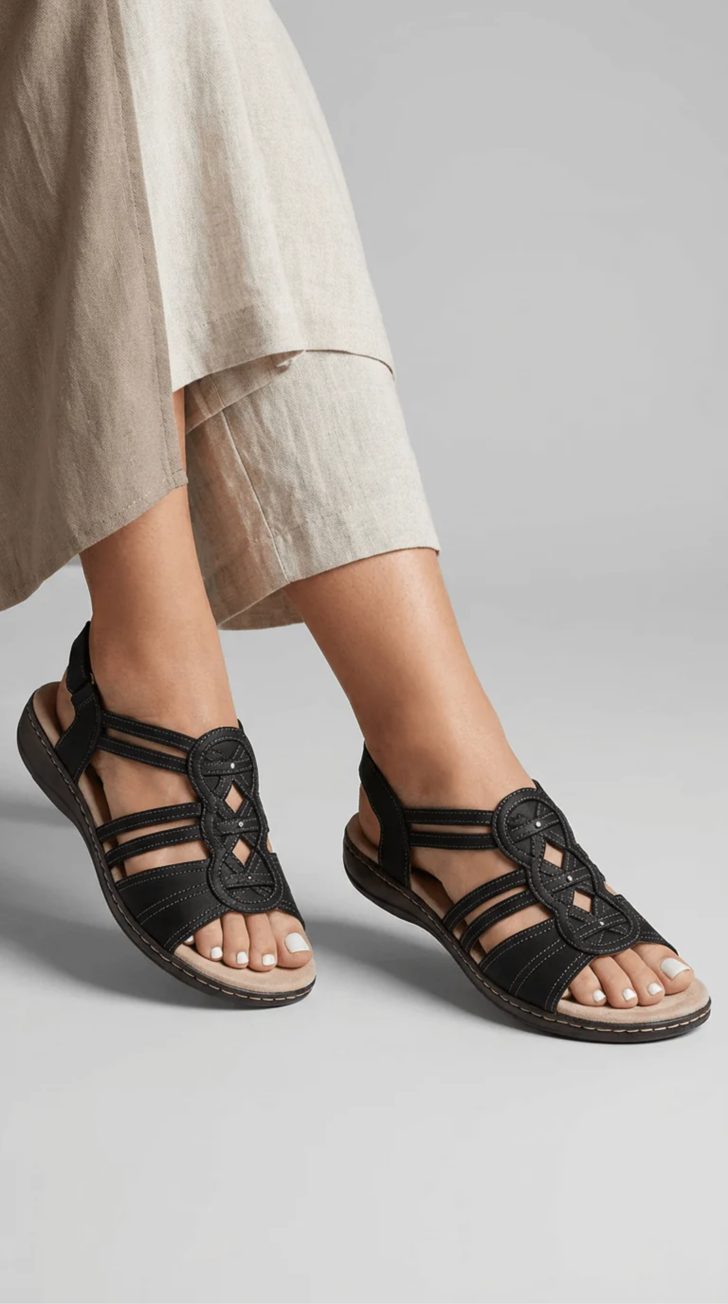 Sandale femme confortable à détails ajourés