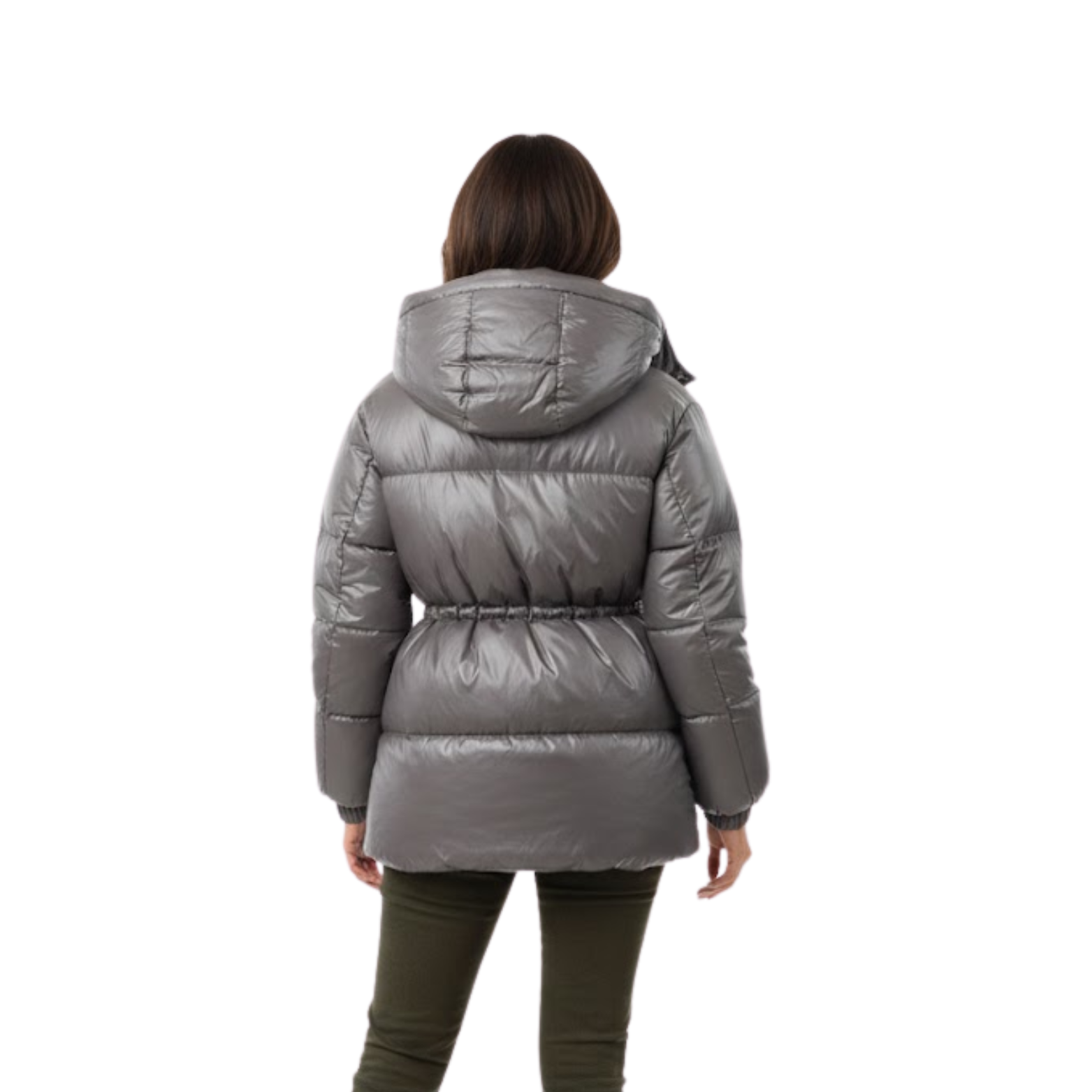 veste femme coton, détail du col montant et de la fermeture zippée