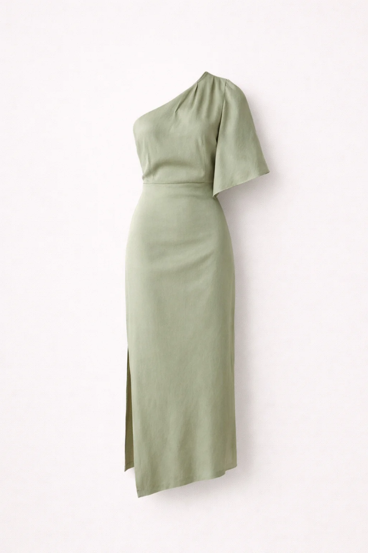 Robe longue femme asymétrique à une épaule avec fente