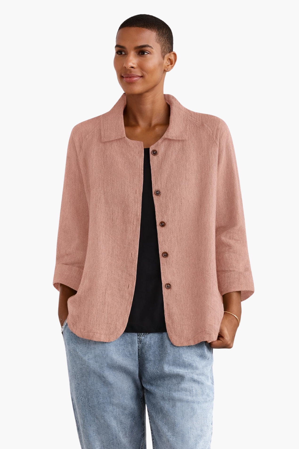 Veste Femme Légère Boutonnée – Style Décontracté Élégant