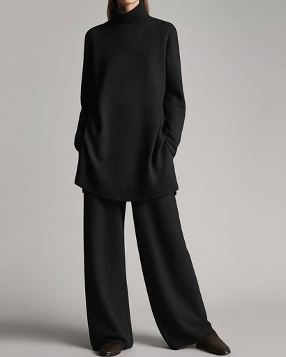 Ensemble Loungewear Femme – Oversize – Col Roulé & Pantalon Large
