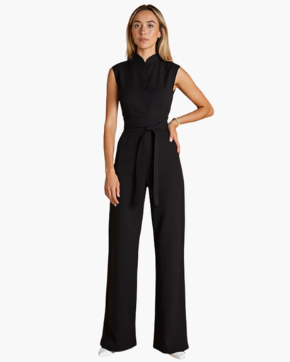 Combinaison Femme Col Montant Ceinturée – Jumpsuit Habillé & Élégant | Soirée & Invitée Mariage