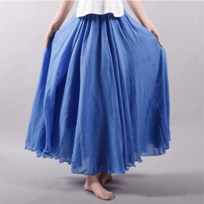 Jupe Maxi Femme Lin Évasée – Fluide & Style Bohème Élégant | Été & Cérémonie
