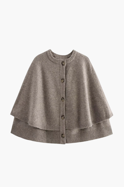 Gilet Cape Court Femme à Boutons – Style Élégant et Moderne