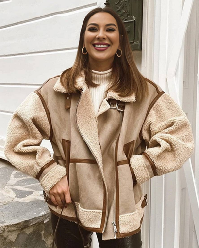 Veste Bomber Femme Suède Douce Ceinturée – Manteau Hiver Élégant Poches | Style Automne Hiver