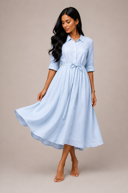 Robe Maxi Femme en Coton Léger – Coupe Relax Respirante, Grande Taille