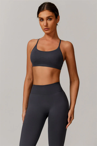 Ensemble Sport Femme Seamless – Brassière Dos Croisé et Legging Sculptant