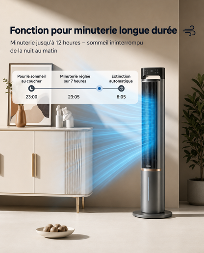 Ventilateur Colonne Portable 104 cm – Télécommande, Fonction Rafraîchissante &amp; Ultra-Silencieux
