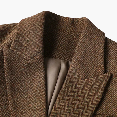 Blazer Femme Croisé en Tweed avec Ceinture – Élégance Structurée et Intemporelle