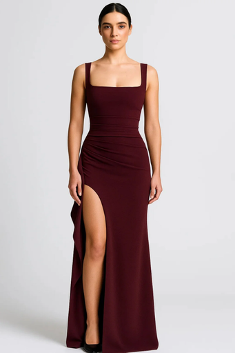 Robe Maxi Femme Fente Haute Fluide – Effet Galbant & Évasée | Soirée & Invitée Mariage