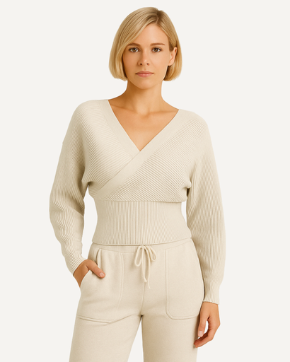 Ensemble Femme Tricoté 2 Pièces | Off-Shoulder & Taille Haute