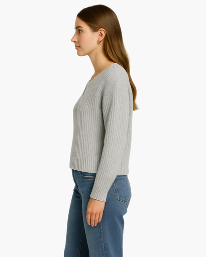 Pull Femme Tricoté Col V – Confort Doux & Style Polyvalent