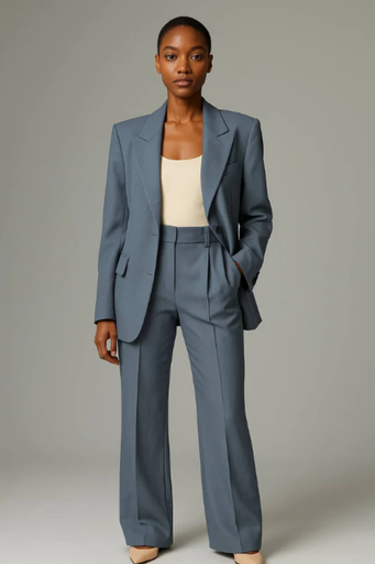 Ensemble Tailleur Femme – Blazer et Pantalon Coupe Droite Élégante