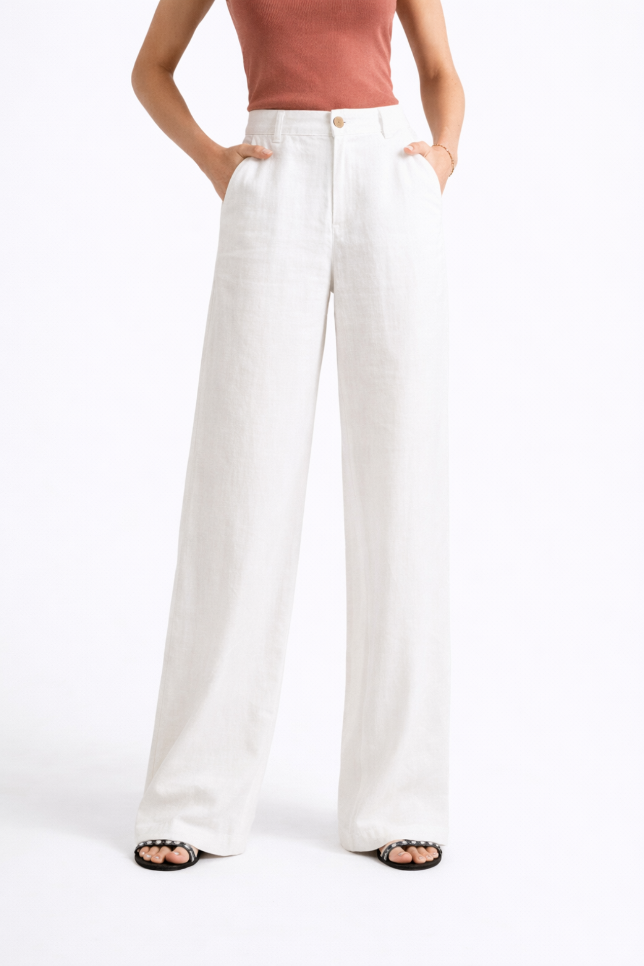 Pantalon Femme Coupe Large Taille Haute – Pantalon Fluide Élégant Et Décontracté
