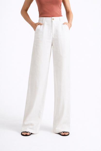 Pantalon Femme Coupe Large Taille Haute – Pantalon Fluide Élégant Et Décontracté