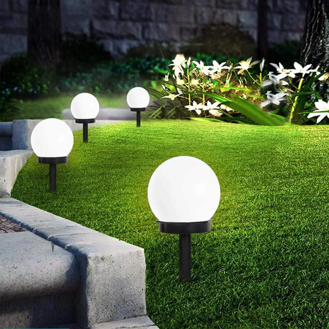 Boules lumineuses solaires LED de jardin, lot de 3