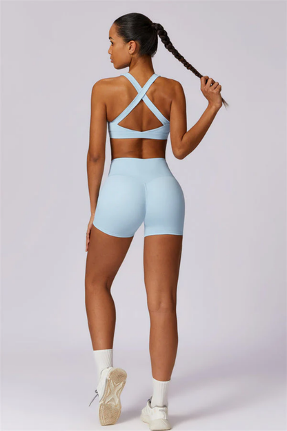 Ensemble Sport Femme SculptFit Sans Coutures – Brassière et Short Taille Haute