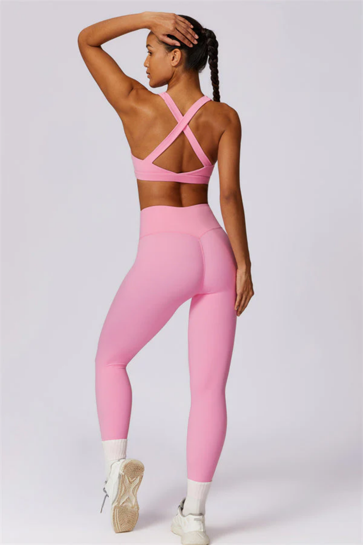 Ensemble Sport Femme Dos Croisé – Brassière et Legging Taille Haute Sculptant