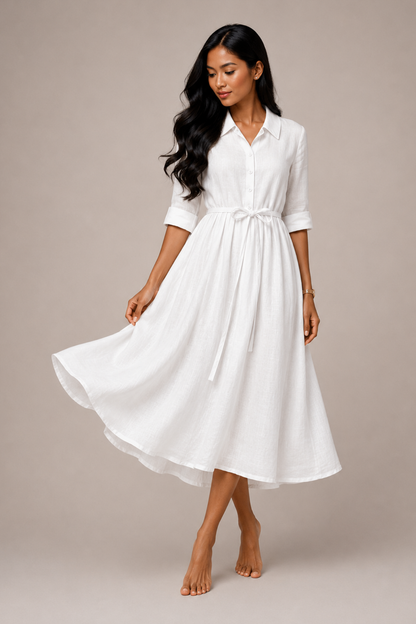 Robe Maxi Femme en Coton Léger – Coupe Relax Respirante, Grande Taille