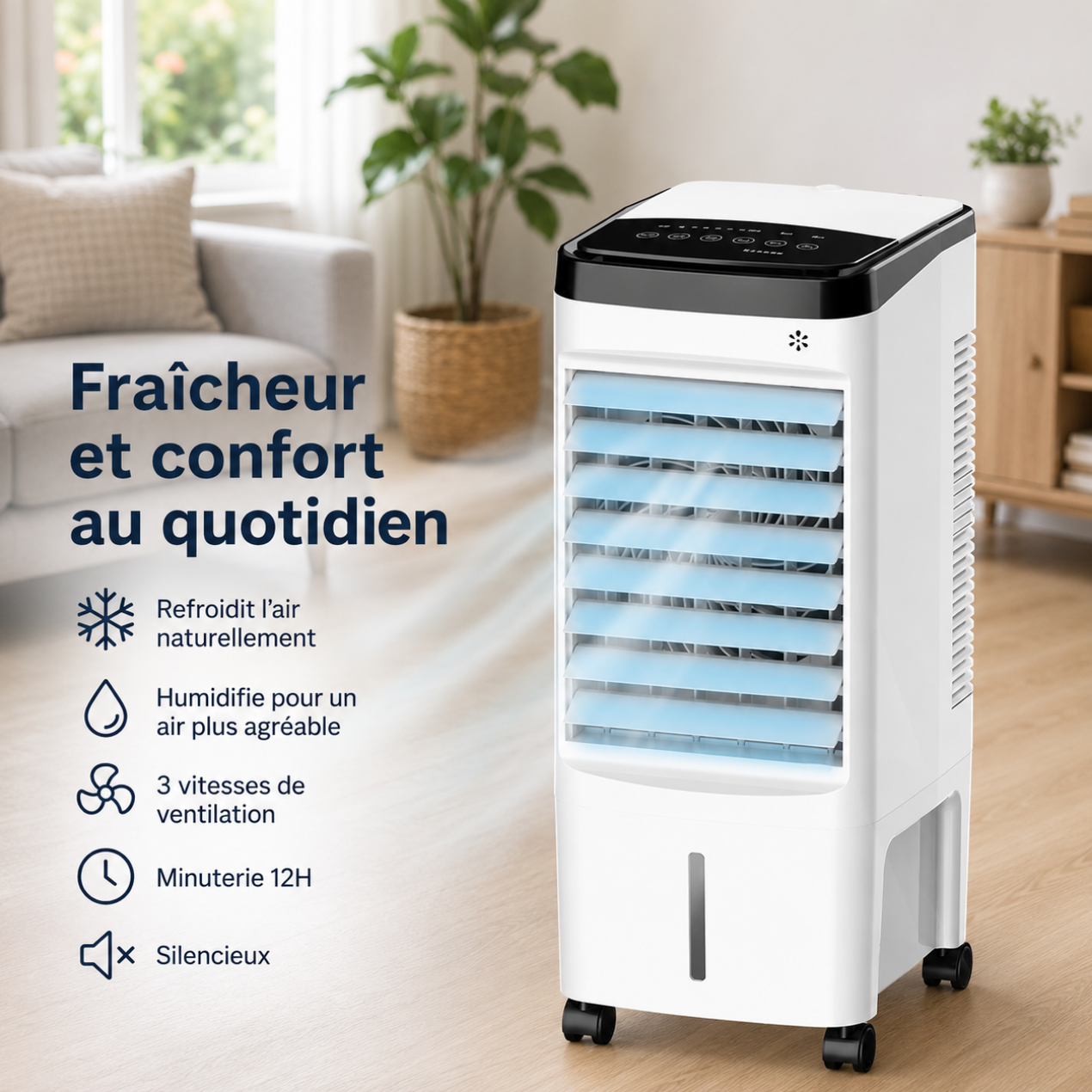 Climatiseur Mobile avec Télécommande & Mode Nuit – Froid Puissant