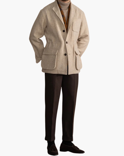 Veste homme structurée à col revers et poches plaquées