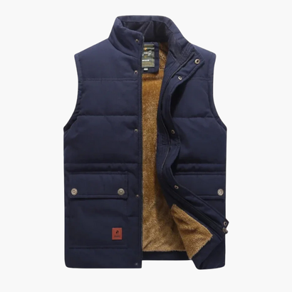 Gilet Matelassé Sans Manches pour Homme – Doublure Chaude en Sherpa