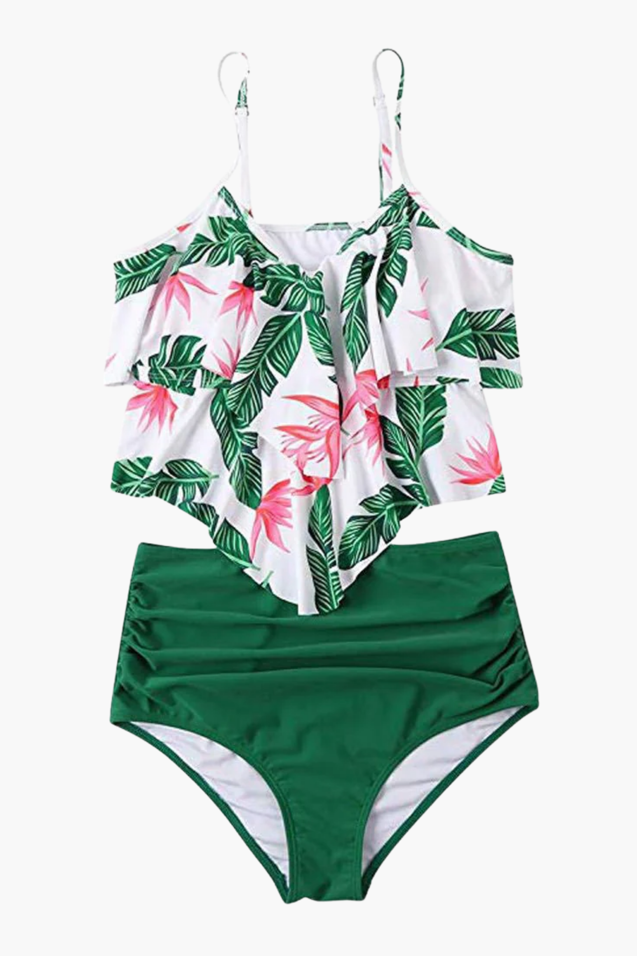 Maillot De Bain Femme Taille Haute Volants – Bikini Élégant