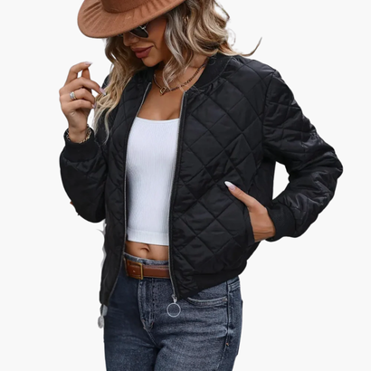 Blouson Bombardier Matelassé Zippé – Style Urbain & Confort Thermique