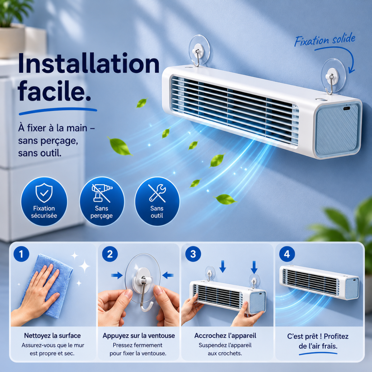 Climatiseur Rafraîchisseur d'Air – Air Frais Instantané &amp; Silencieux